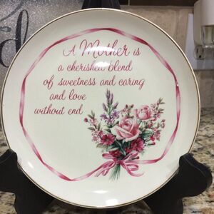 Cherished Mother Poem Decorative Plate with Stand - Perfect Gift